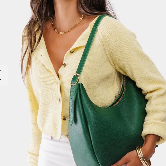 Portland Leather ASPEN SHOULDER BAG in Bacalar Green Medium NEW - Picture 2 of 8